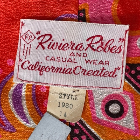 RARE Vintage 60s Robe Beach Coverup Kimono Riviera Robes California Created M/L - Picture 11 of 15